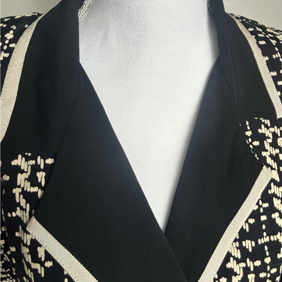 Vintage 80s Cynthia Howie Black White Midi Power Shoulder Dress Size:6 - Picture 10 of 13